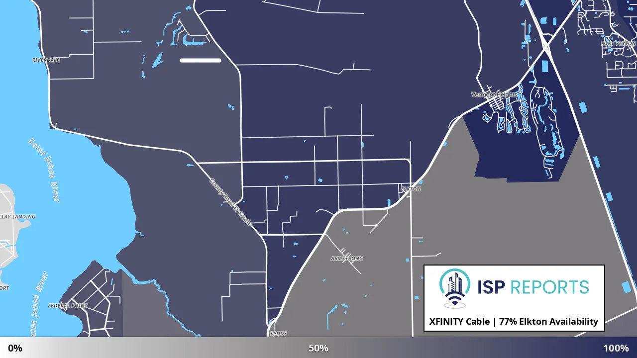 Elkton, FL map of internet availability