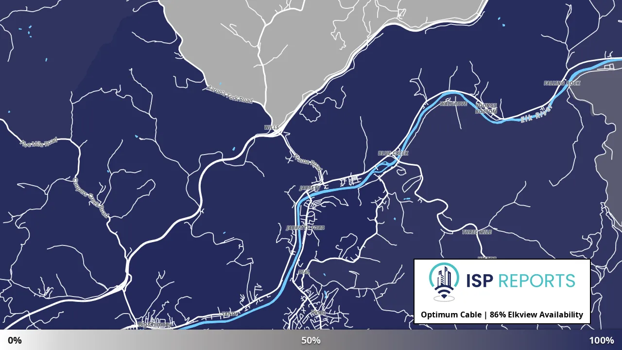 Elkview, WV map of internet availability