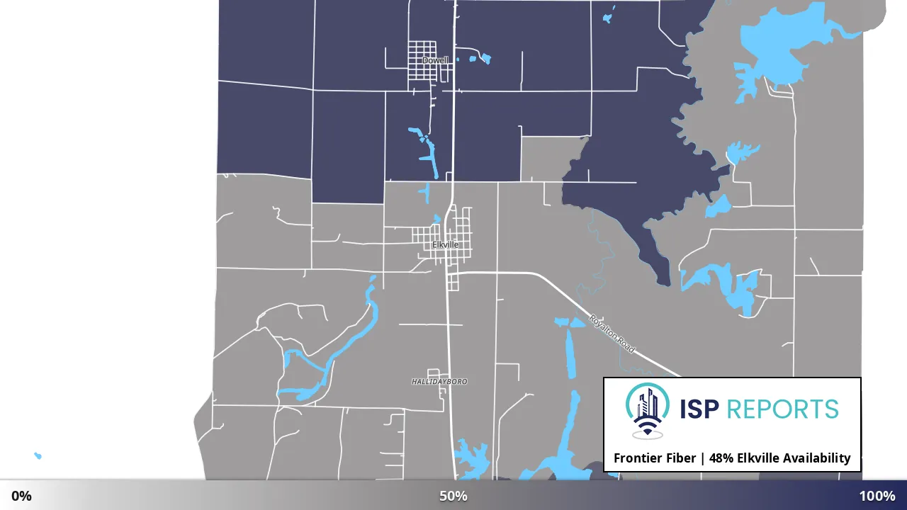 Elkville, IL map of internet availability