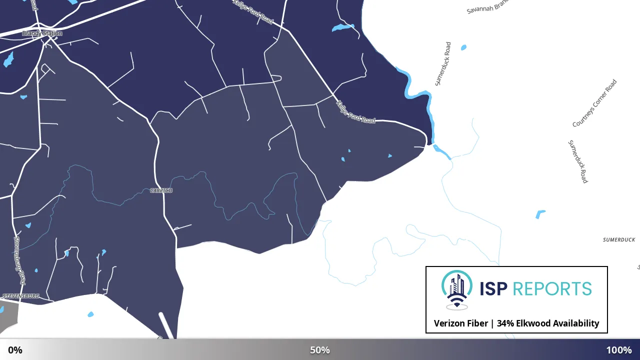 Elkwood, VA map of internet availability