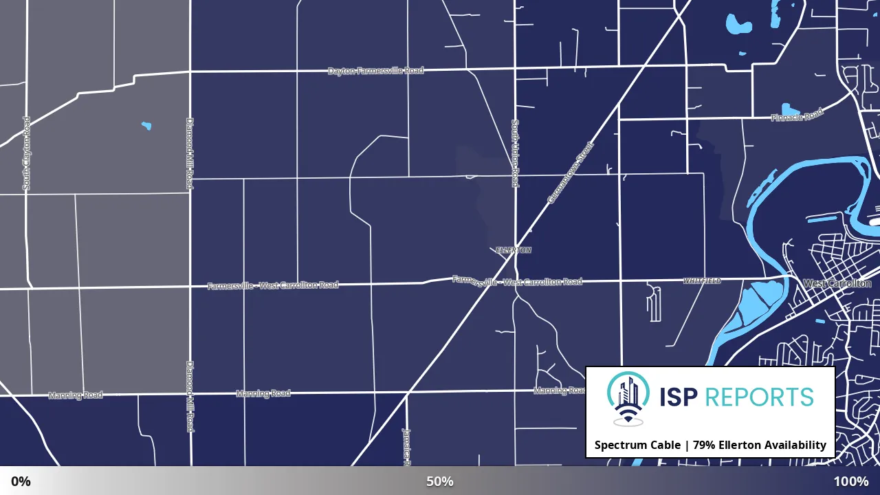 Ellerton, OH map of internet availability