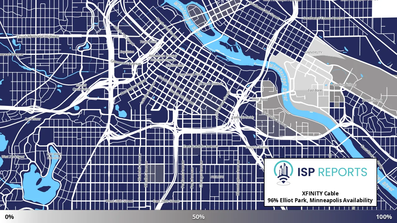 Elliot Park, Minneapolis, MN map of internet availability