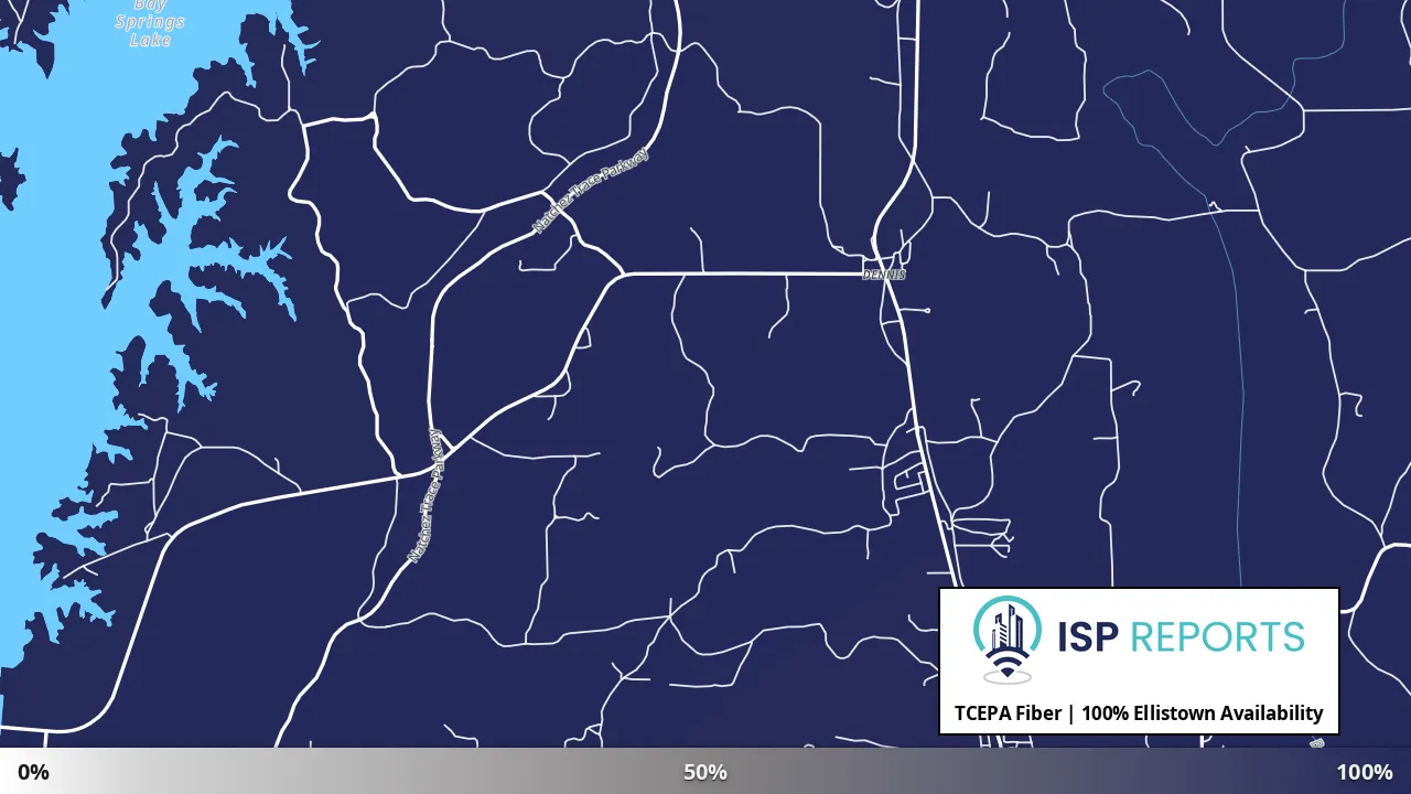 Ellistown, MS map of internet availability
