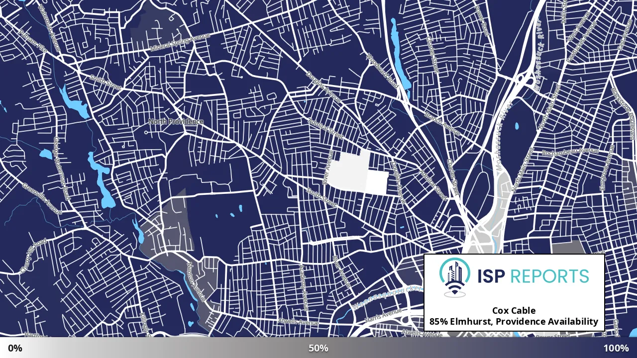 Elmhurst, Providence, RI map of internet availability