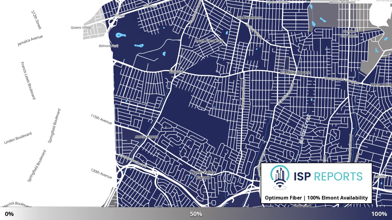 Elmont, NY map of internet availability