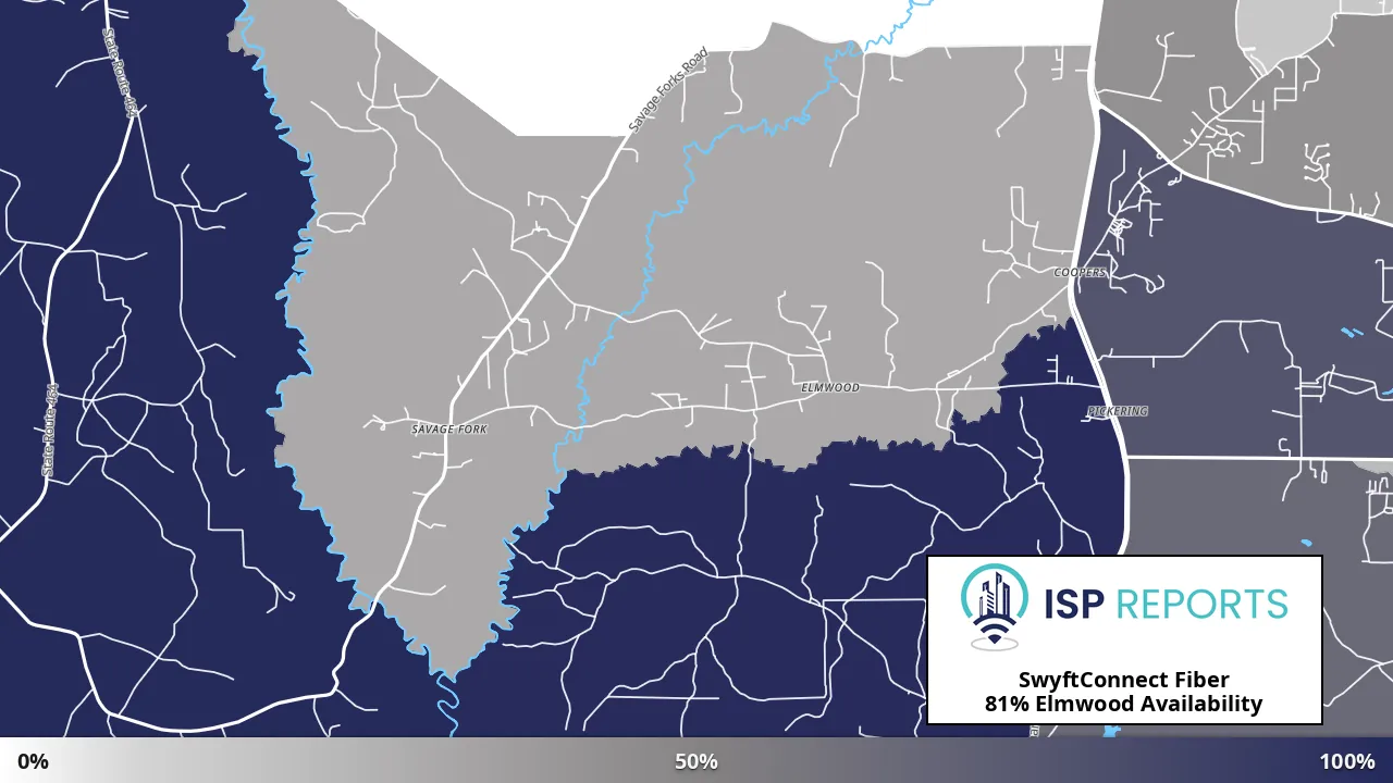Elmwood, LA map of internet availability