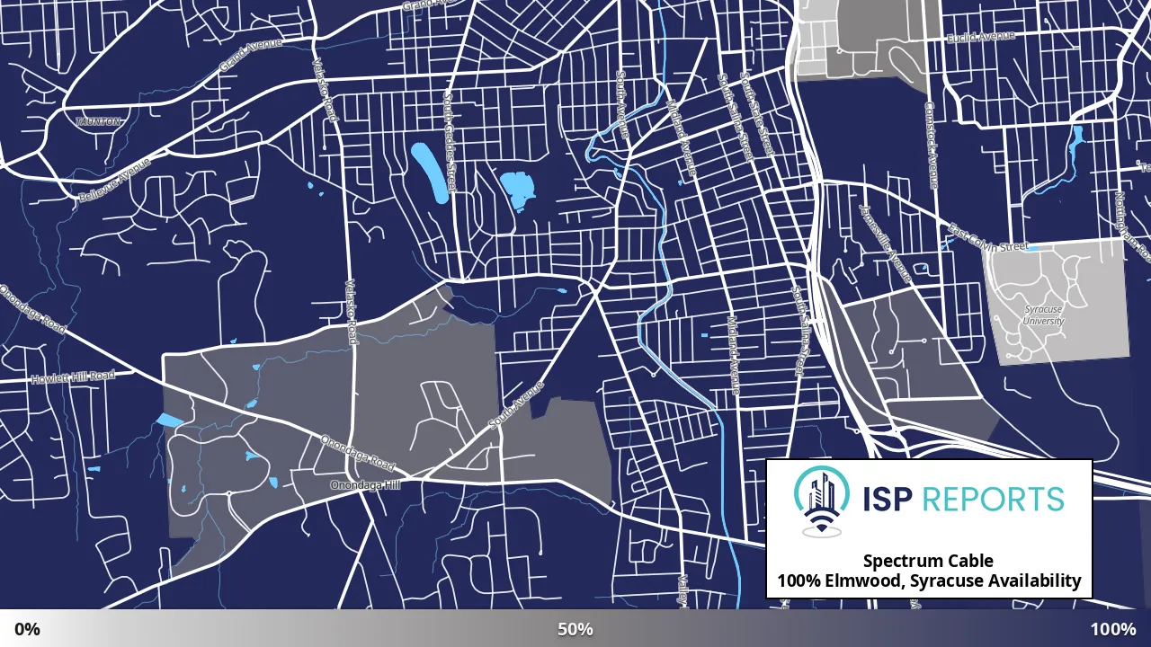 Elmwood, Syracuse, NY map of internet availability