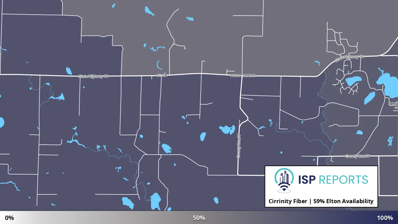 Elton, WI map of internet availability