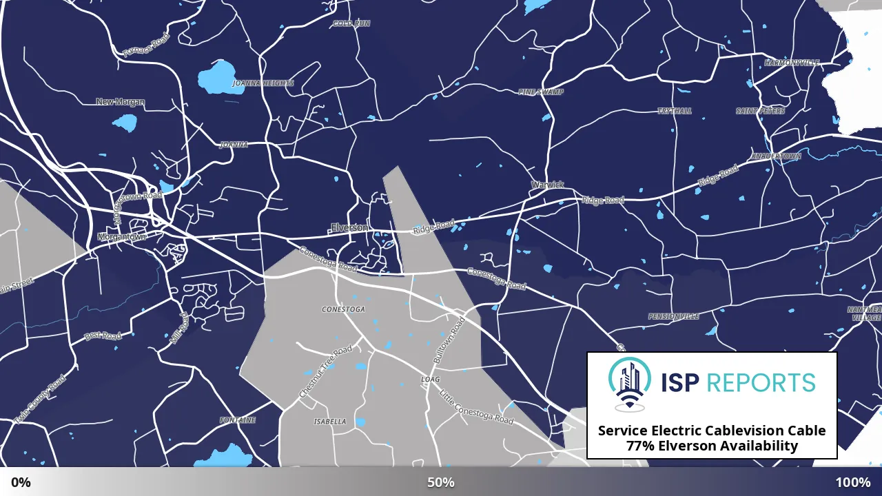 Elverson, PA map of internet availability