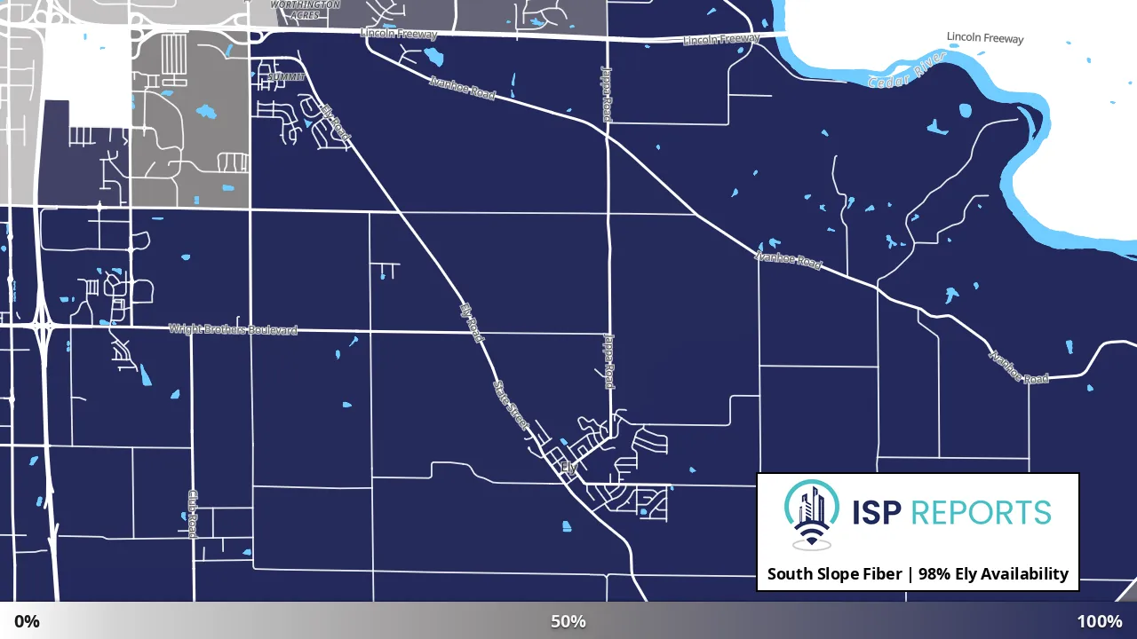 Ely, IA map of internet availability