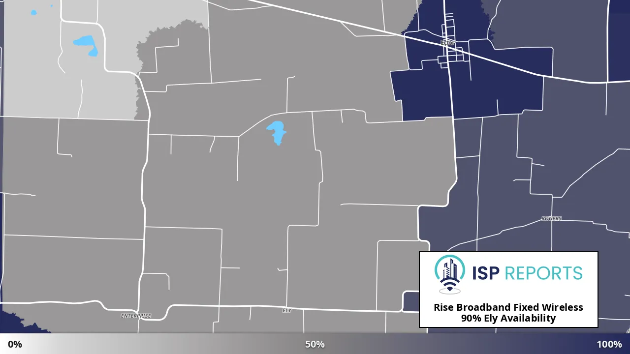 Ely, TX map of internet availability