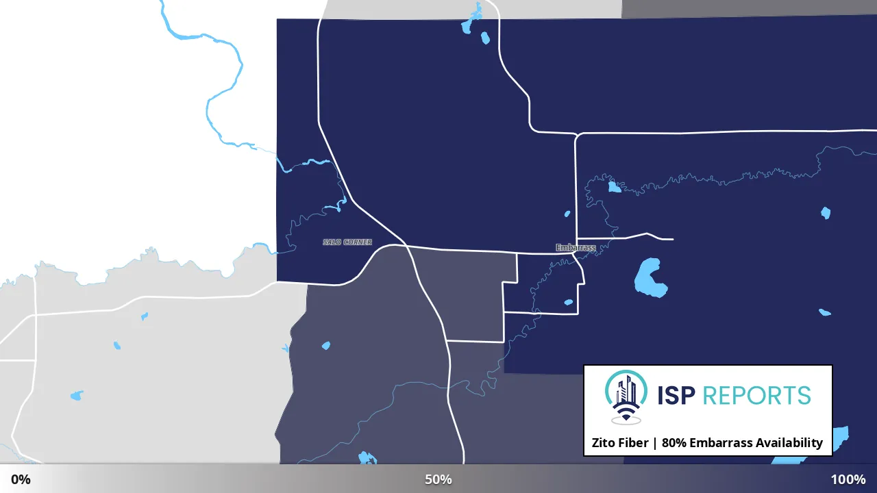 Embarrass, MN map of internet availability