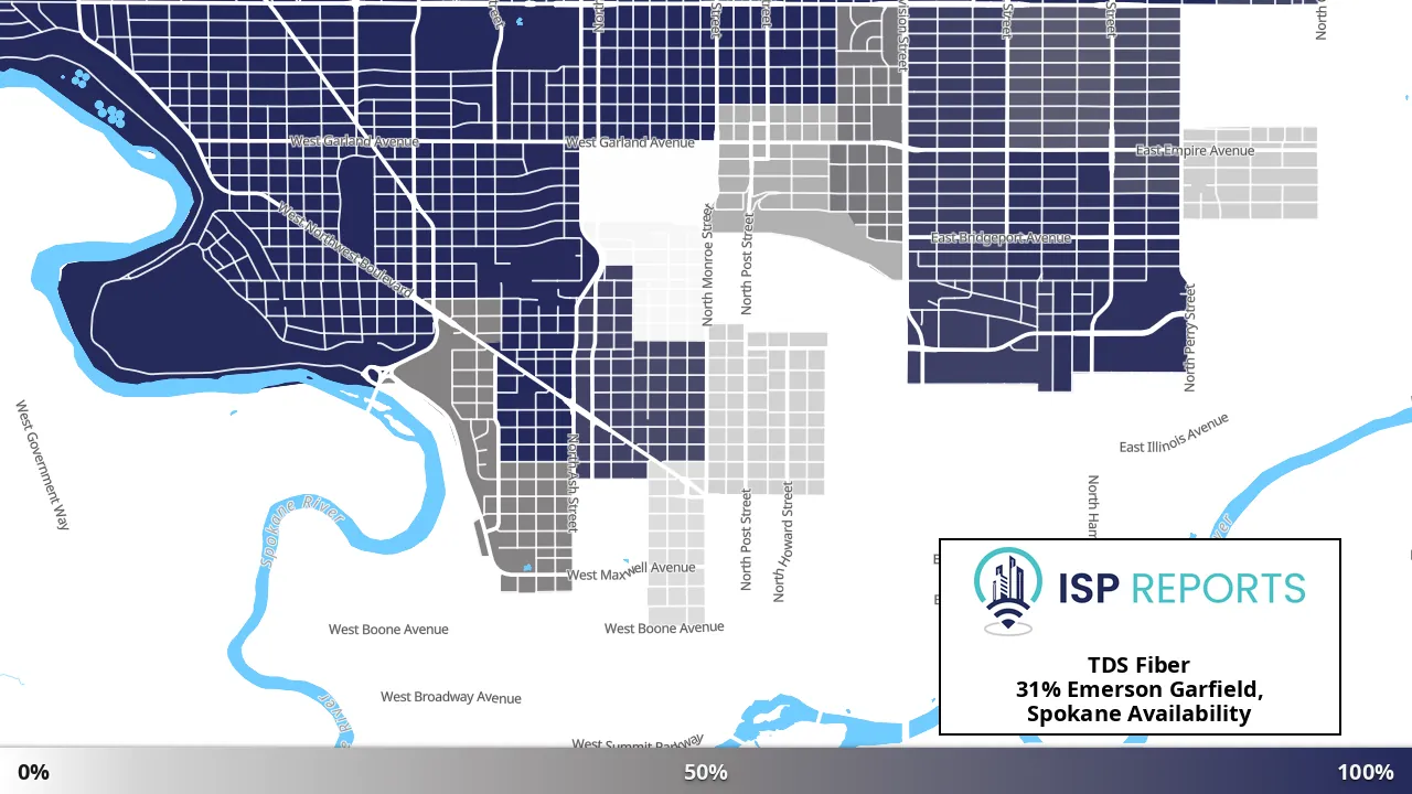 Emerson Garfield, Spokane, WA map of internet availability