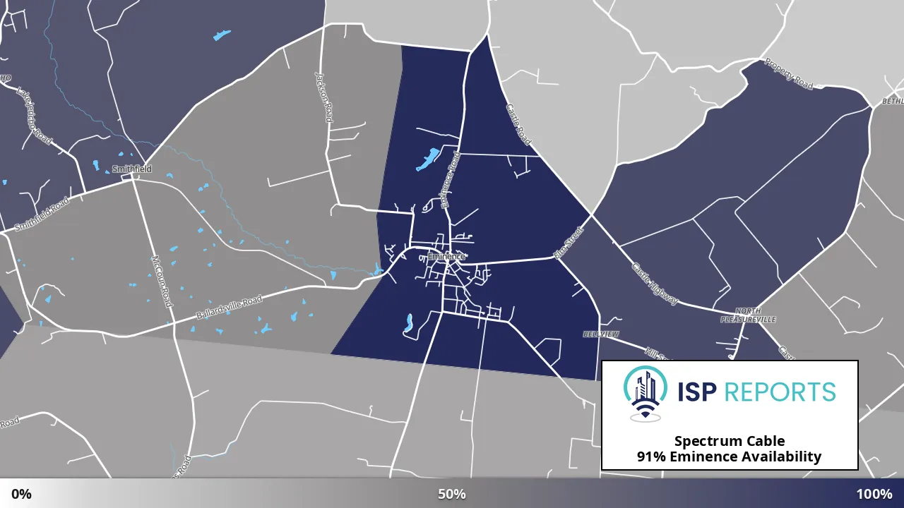 Eminence, KY map of internet availability