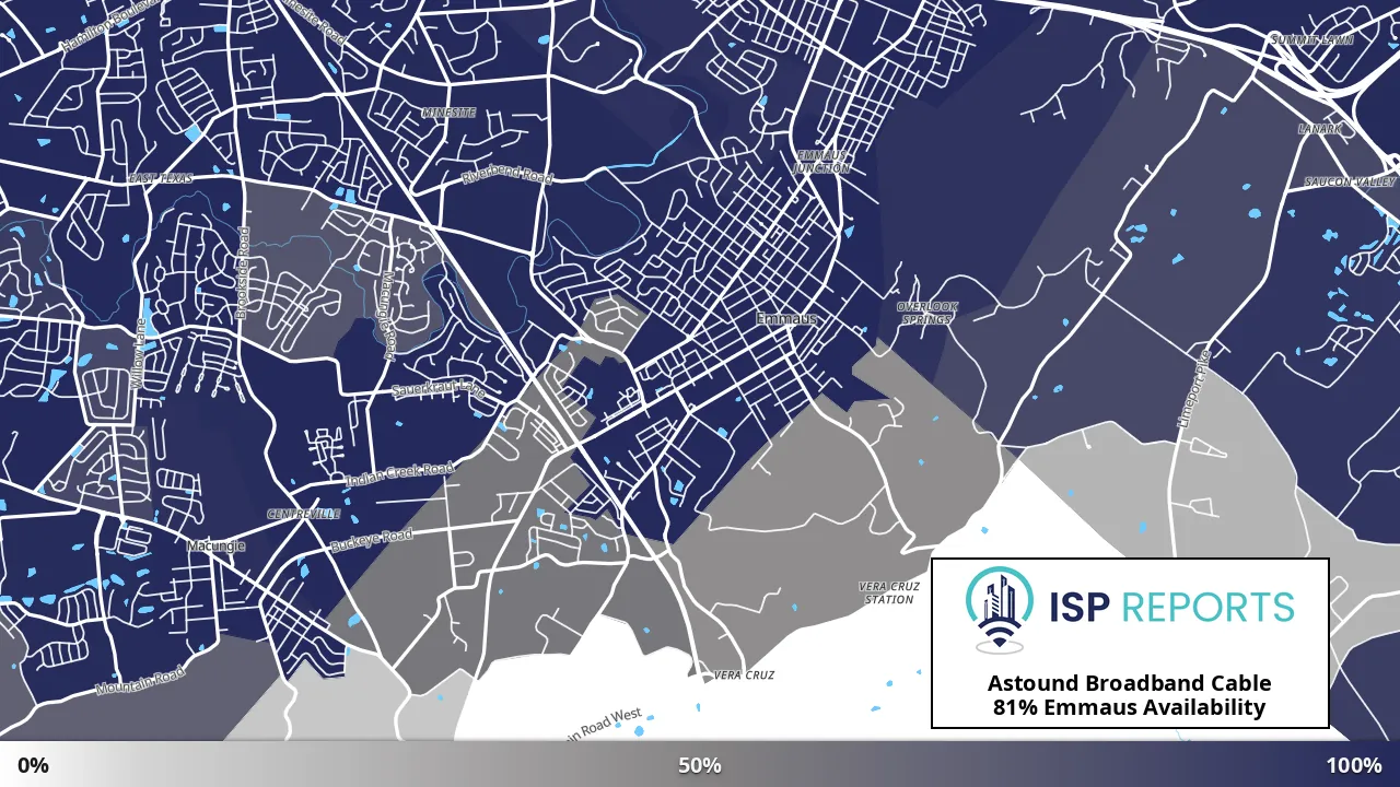 Emmaus, PA map of internet availability