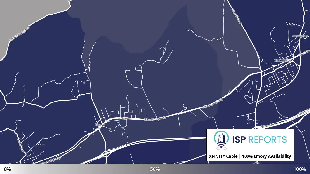 Emory, VA map of internet availability