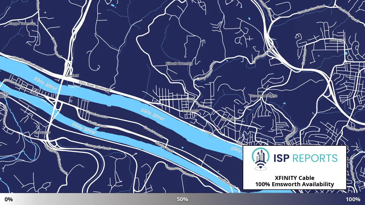 Emsworth, PA map of internet availability