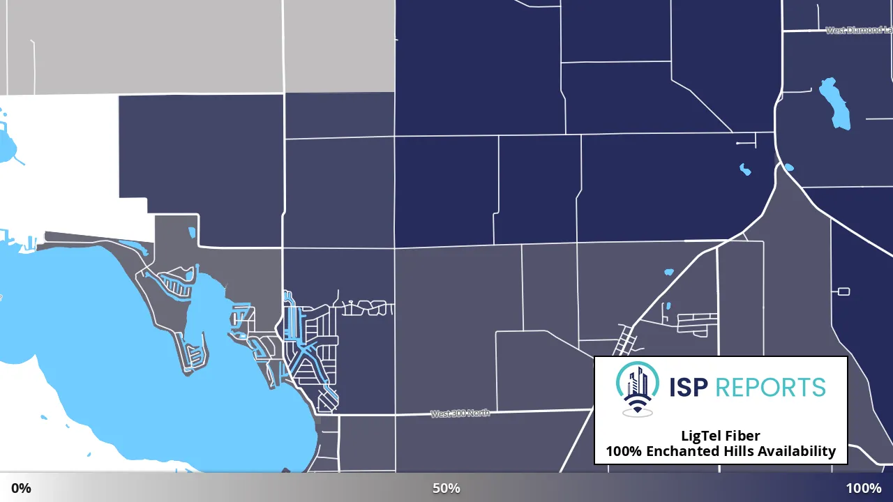 Enchanted Hills, IN map of internet availability