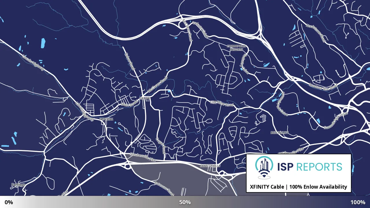 Enlow, PA map of internet availability