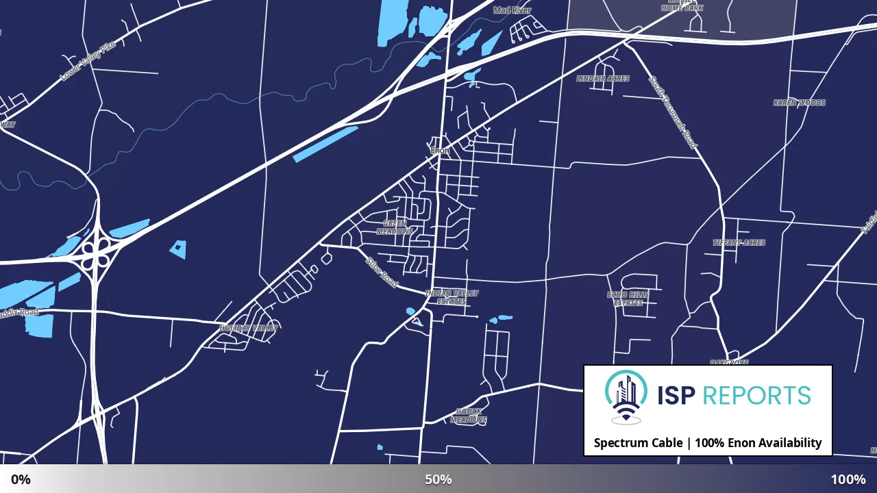 Enon, OH map of internet availability