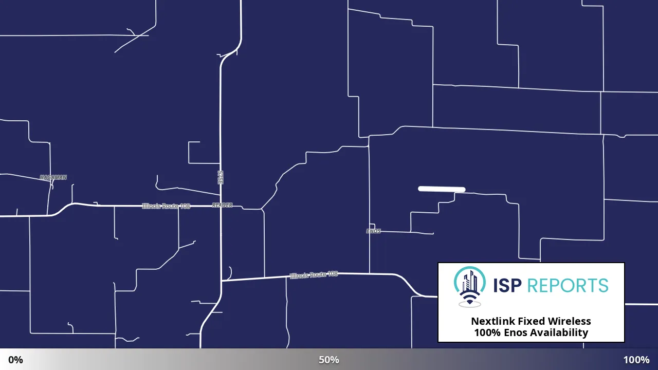 Enos, IL map of internet availability
