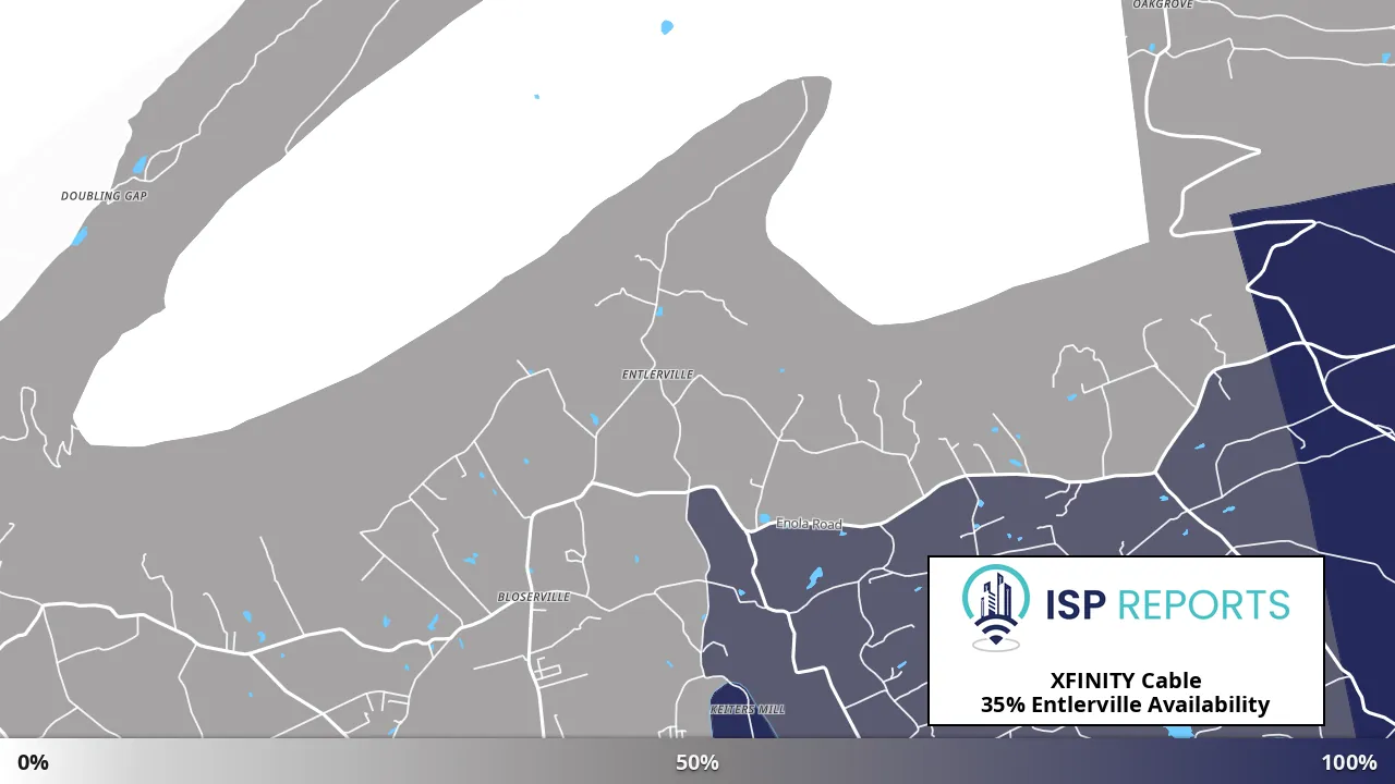 Entlerville, PA map of internet availability