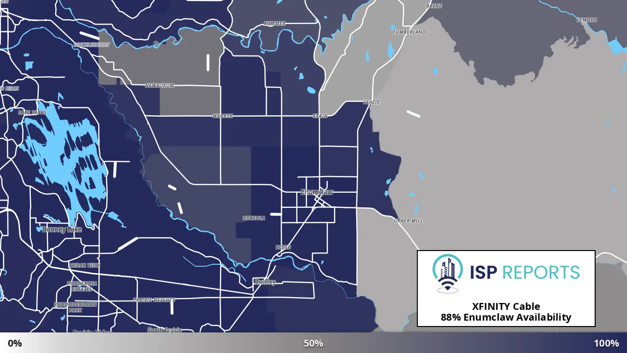 Enumclaw, WA map of internet availability