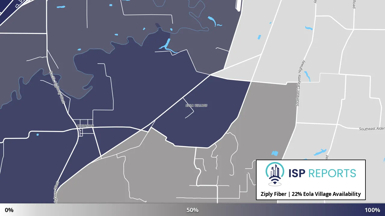 Eola Village, OR map of internet availability
