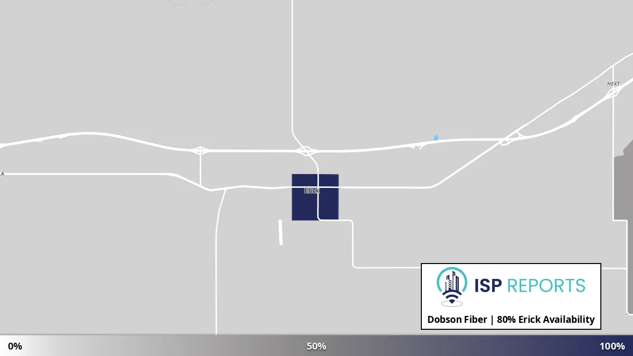 Erick, OK map of internet availability
