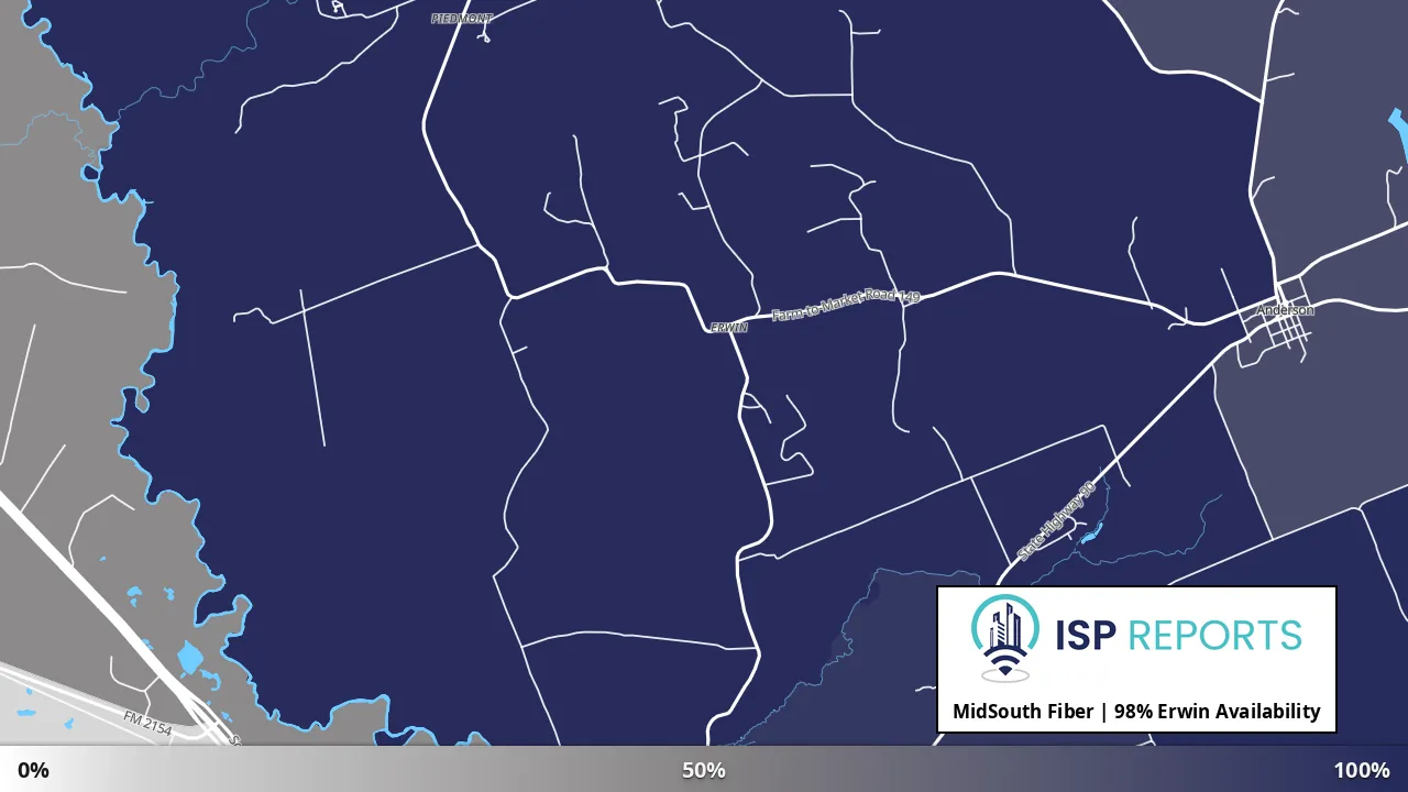 Erwin, TX map of internet availability