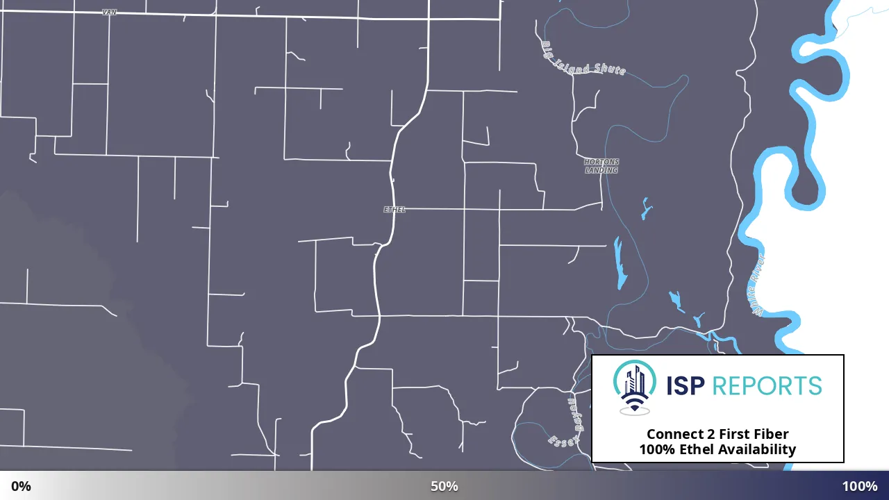 Ethel, AR map of internet availability