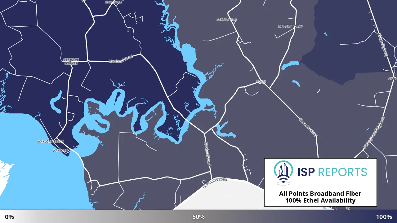 Ethel, VA map of internet availability
