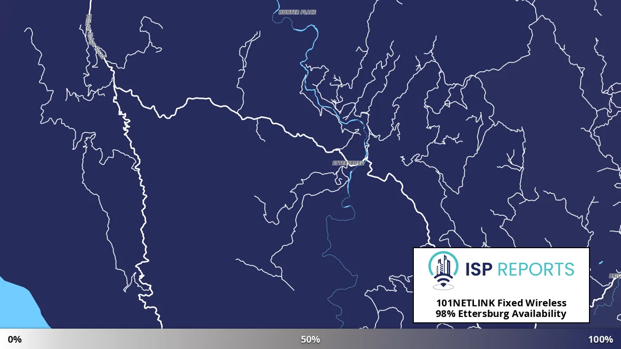 Ettersburg, CA map of internet availability