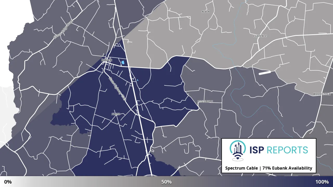 Eubank, KY map of internet availability