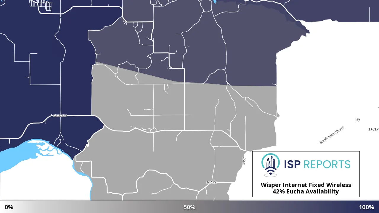 Eucha, OK map of internet availability