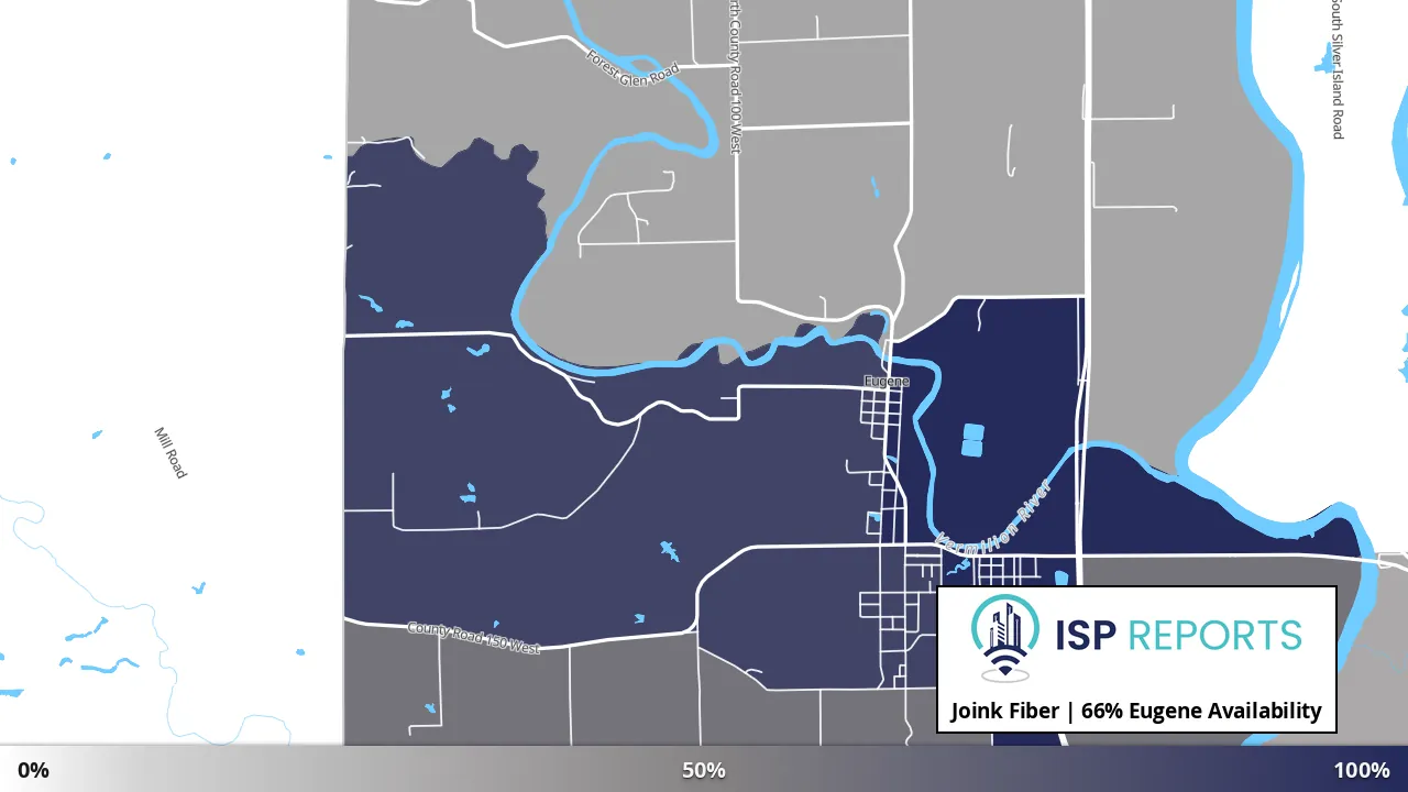 Eugene, IN map of internet availability
