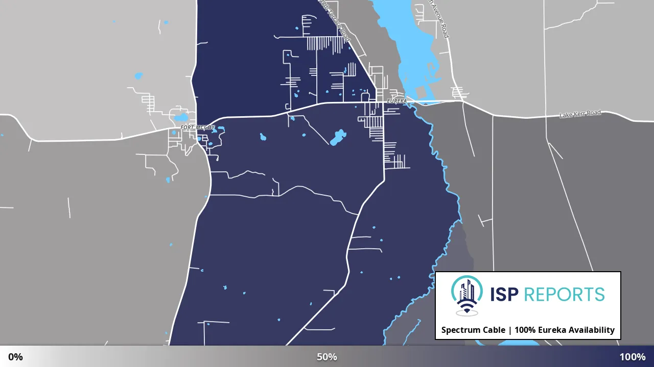 Eureka, FL map of internet availability