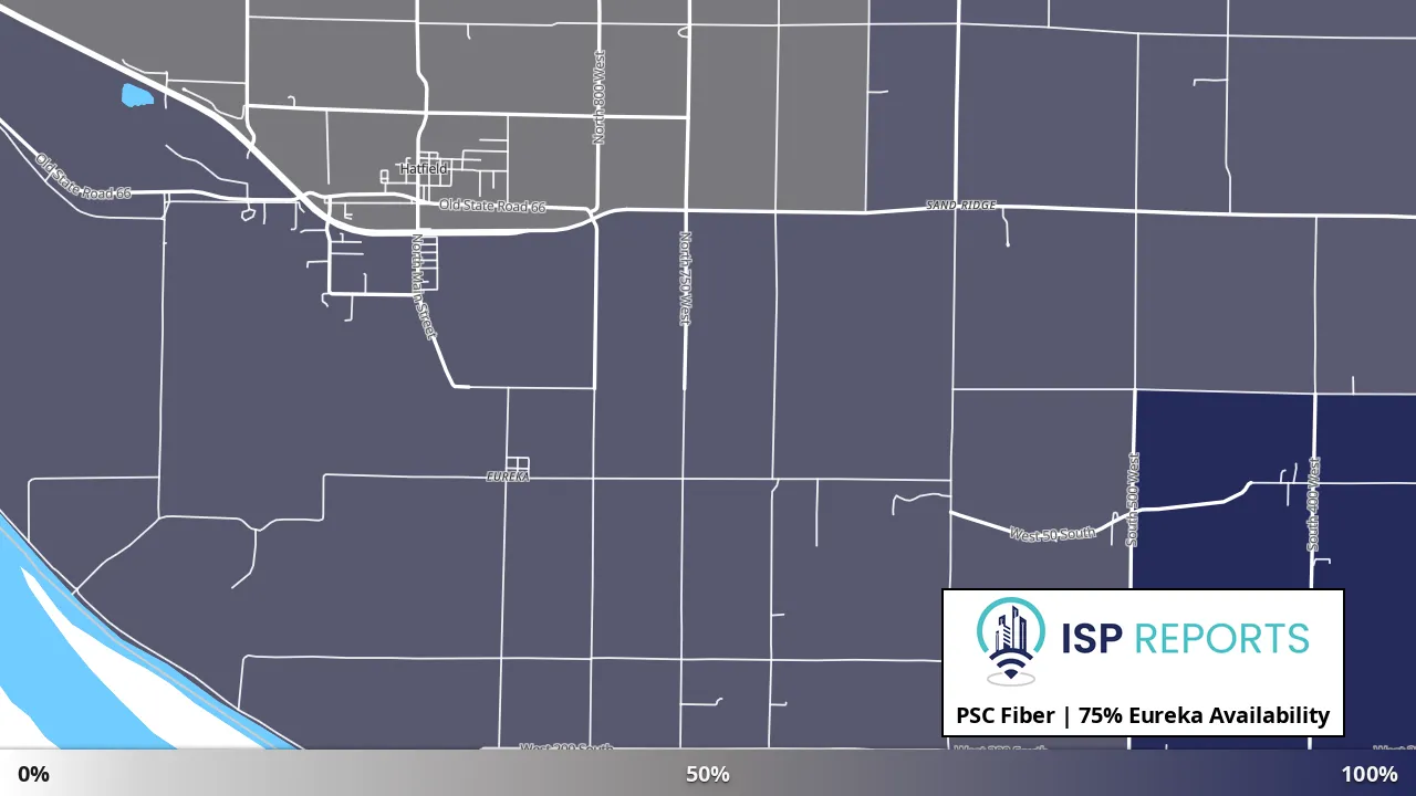 Eureka, IN map of internet availability