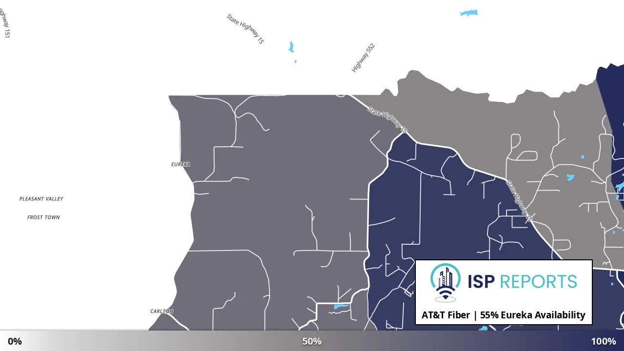 Eureka, LA map of internet availability