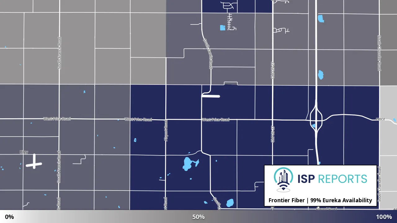 Eureka, MI map of internet availability