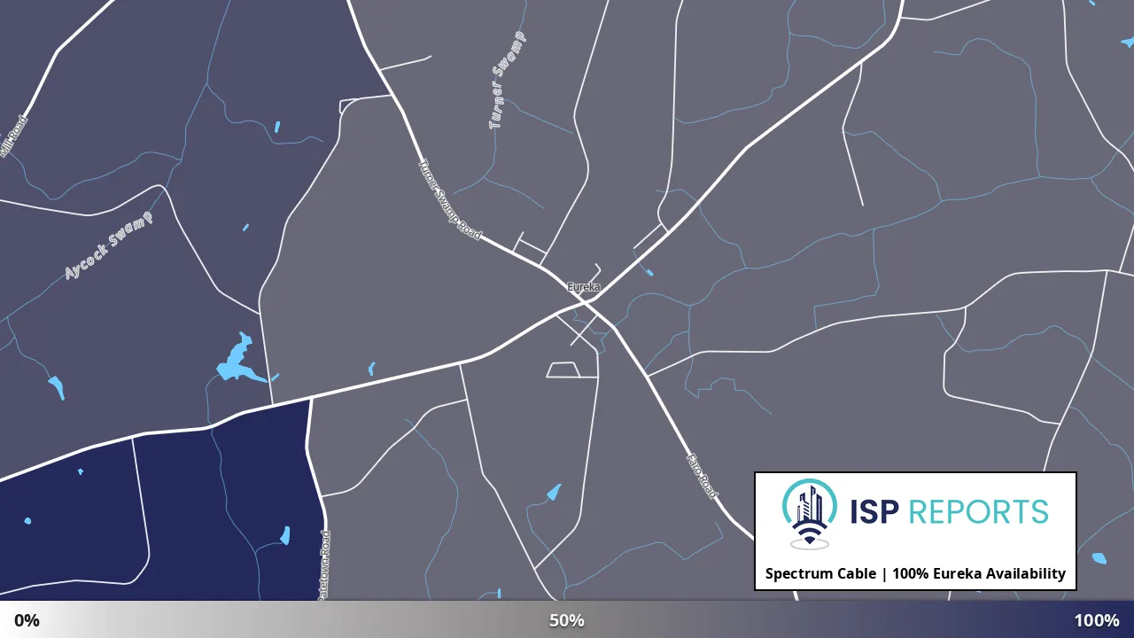 Eureka, NC map of internet availability