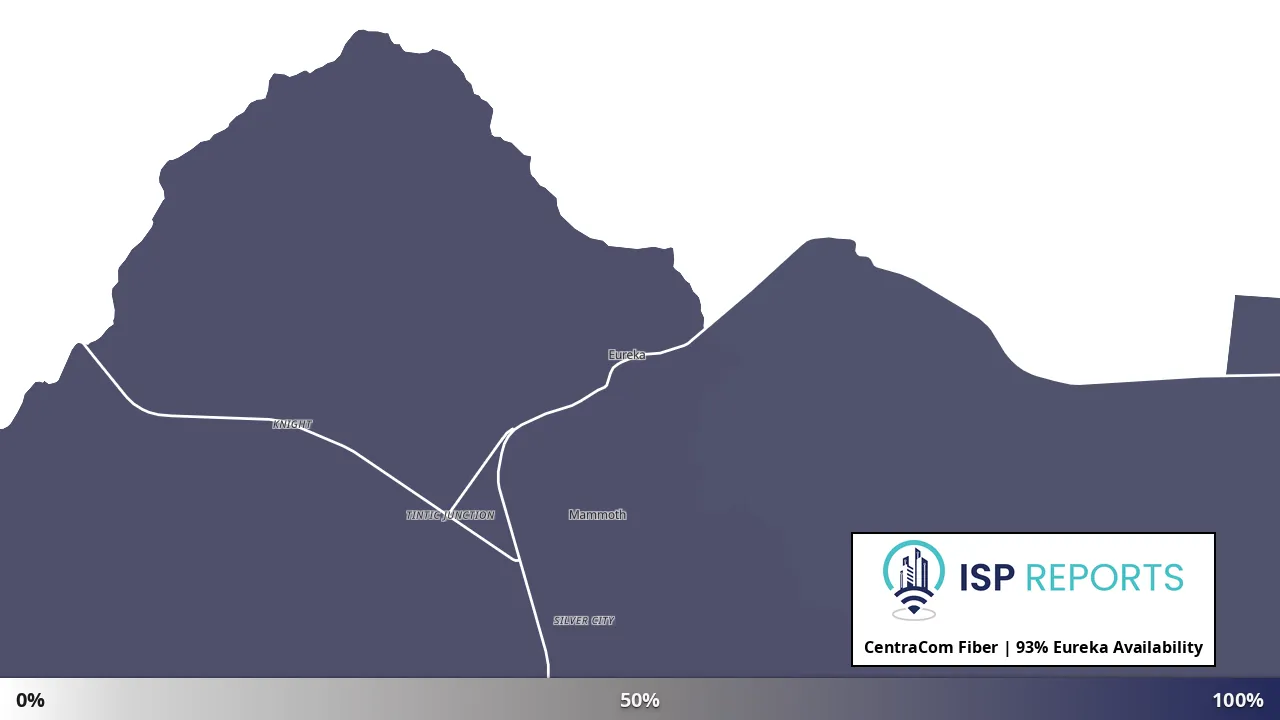 Eureka, UT map of internet availability