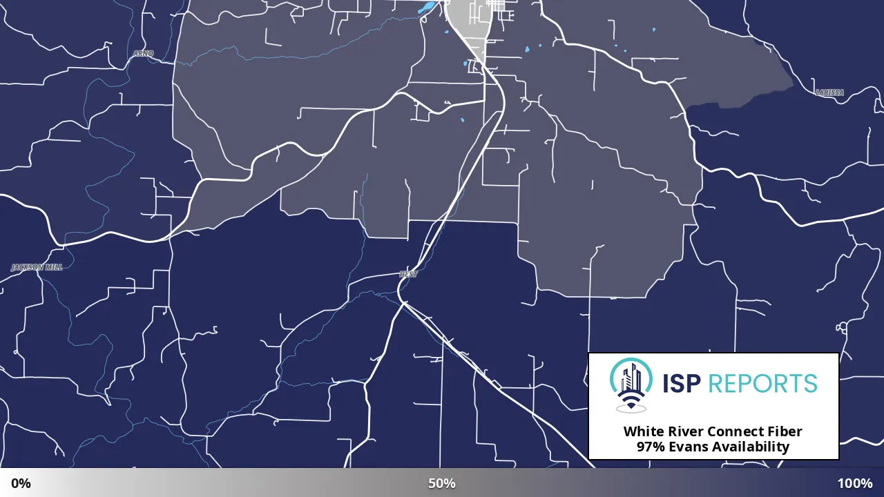 Evans, MO map of internet availability