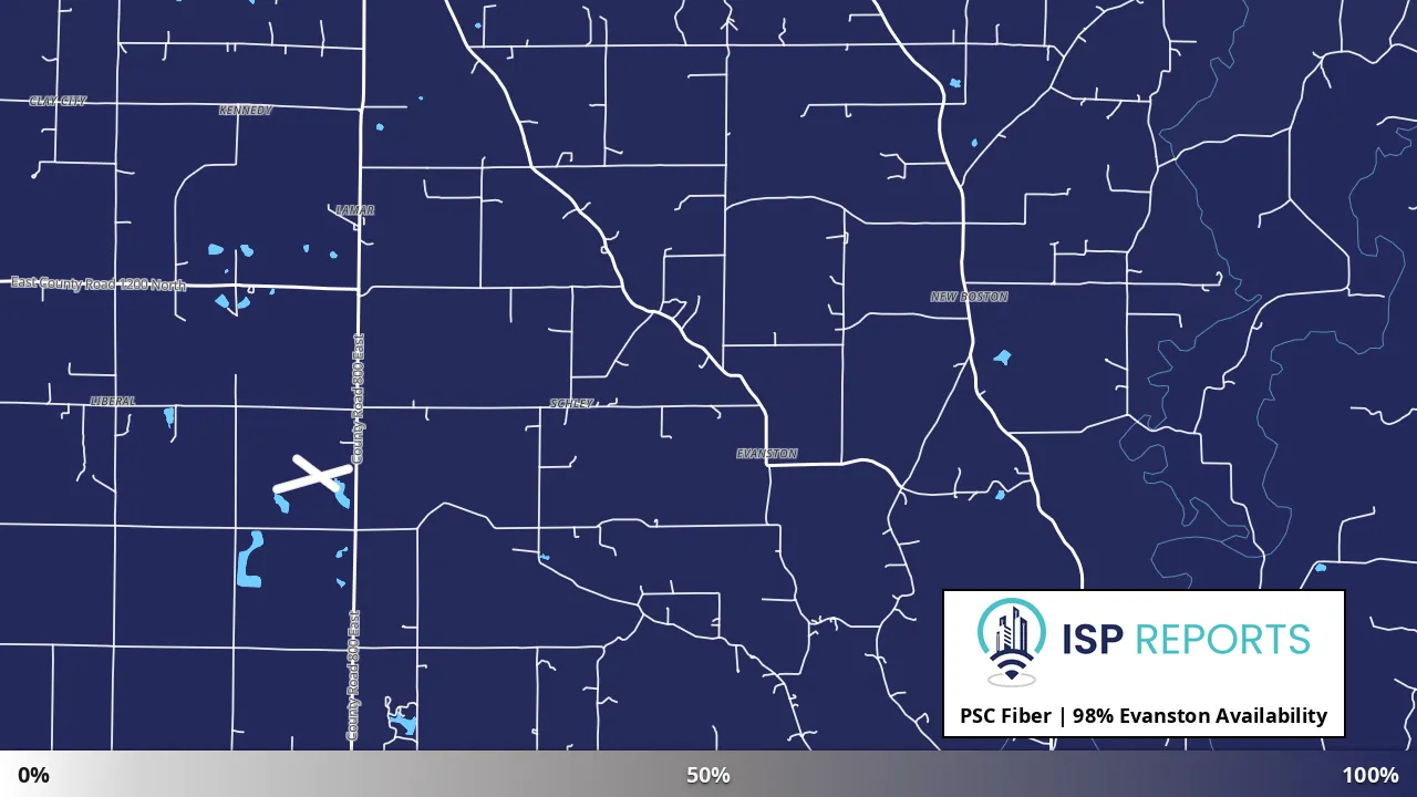 Evanston, IN map of internet availability