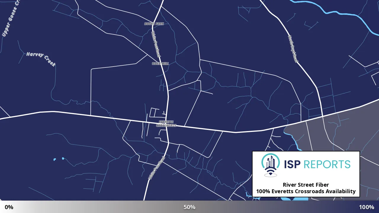 Everetts Crossroads, NC map of internet availability