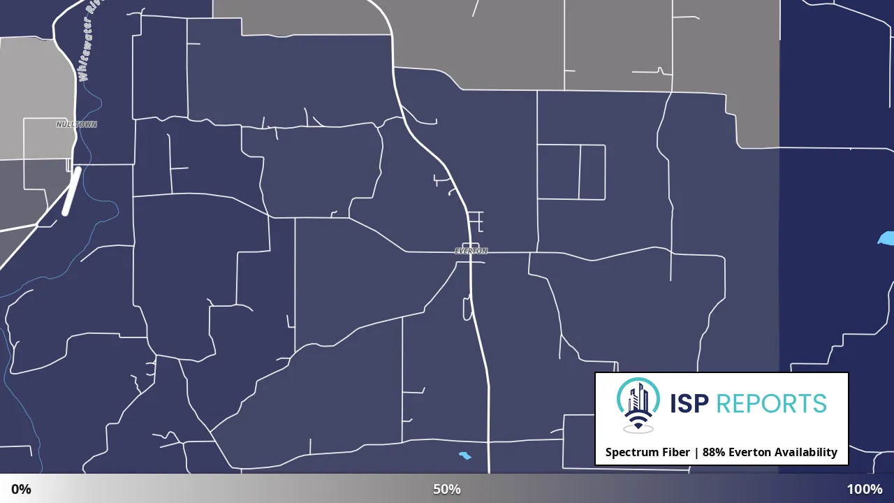 Everton, IN map of internet availability
