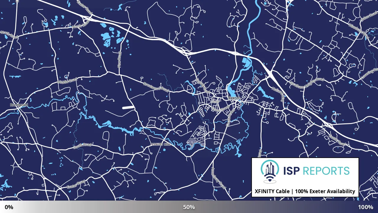 Exeter, NH map of internet availability