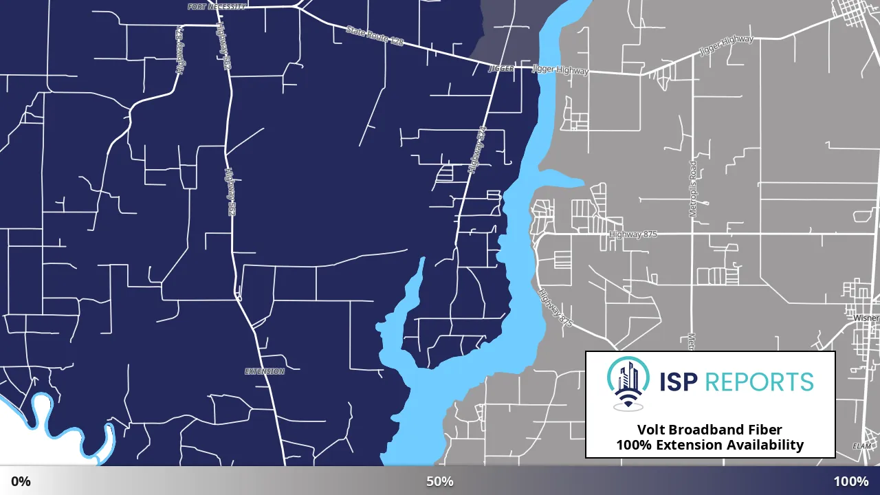 Extension, LA map of internet availability