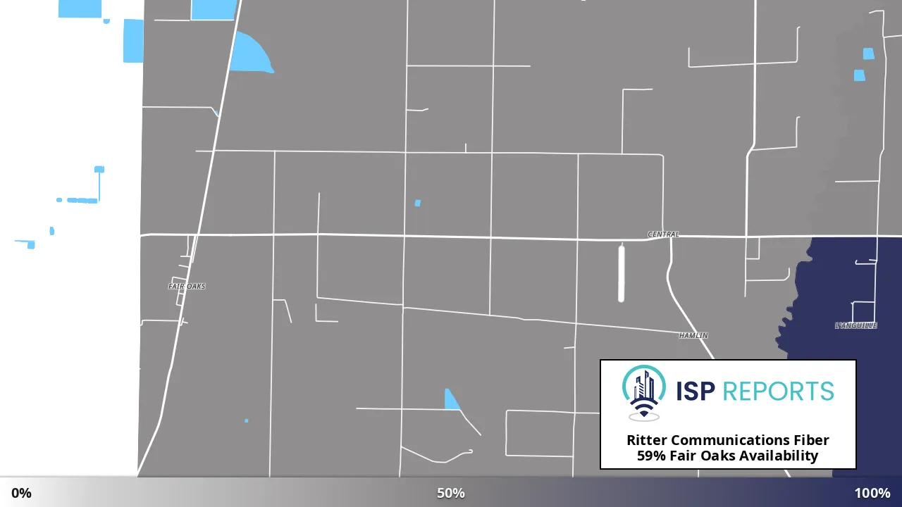 Fair Oaks, AR map of internet availability