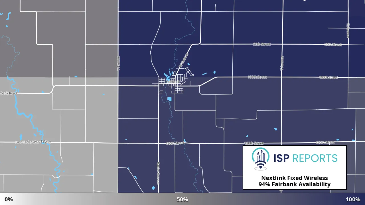 Fairbank, IA map of internet availability